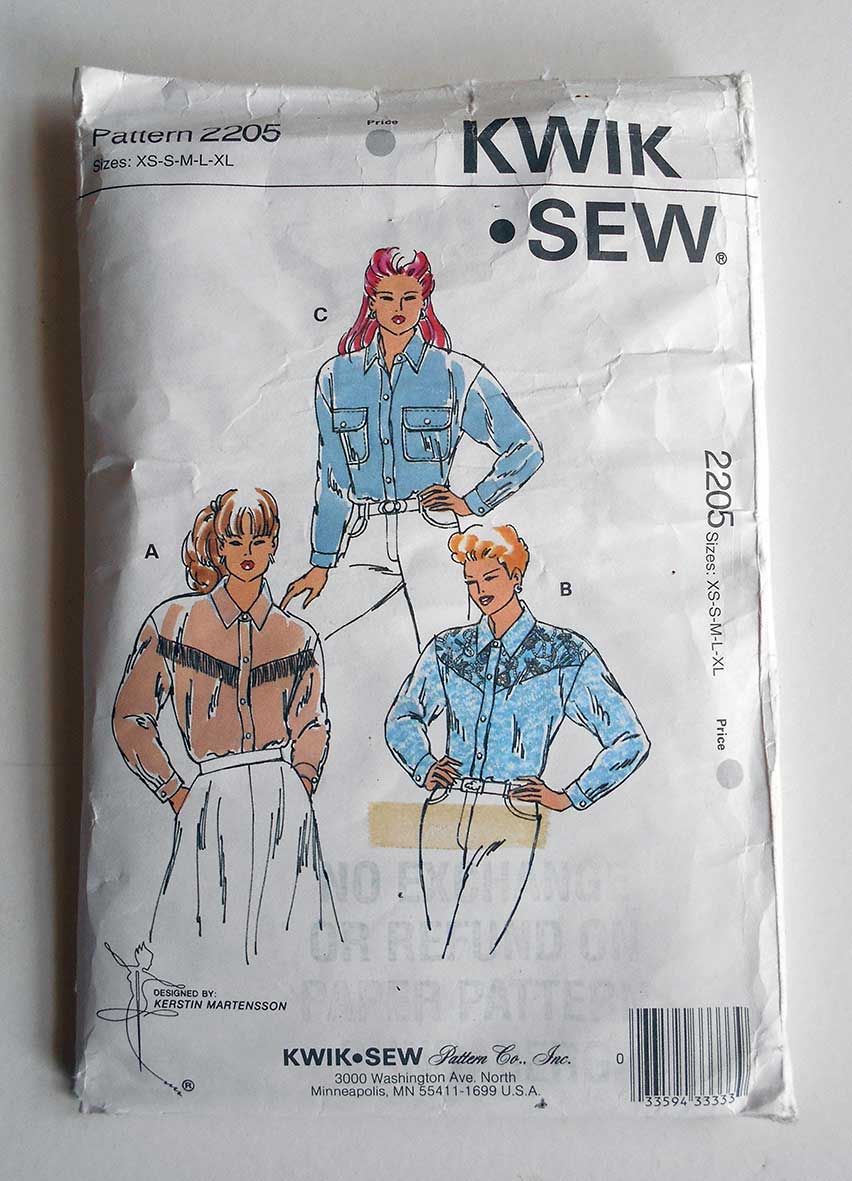 Kwik Sew sewing pattern 2205 original packaging